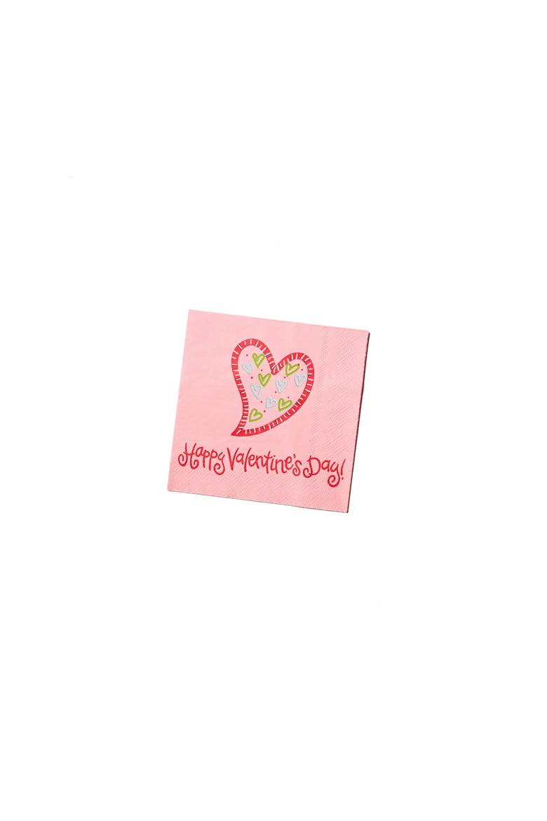 Heart Cocktail Napkins Set of 20, Main, color, Pink