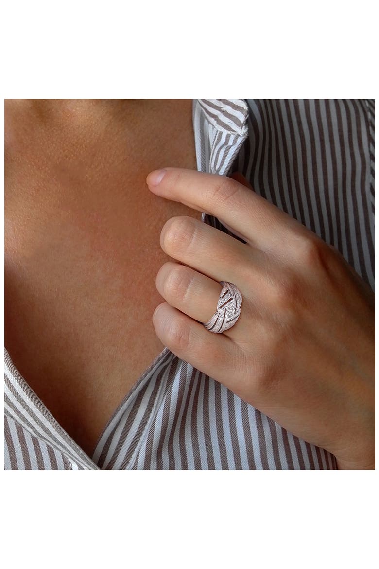 Diamond Crossover Ring, Alternate, color, SILVER