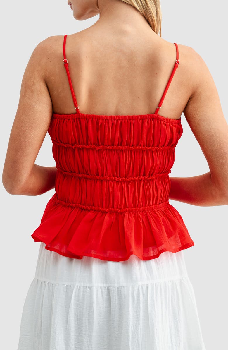 All in Favor Sleeveless Peplum Top, Alternate, color, Red