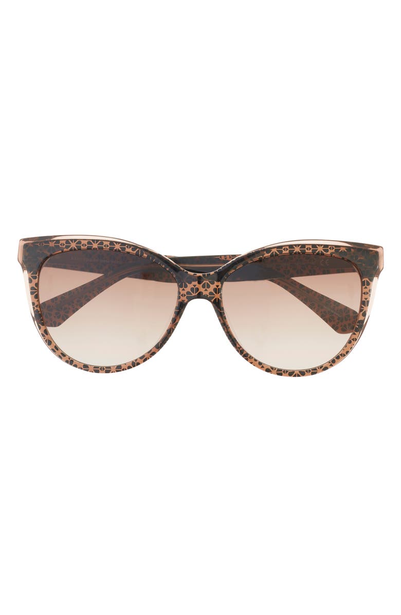 Kate Spade New York 56mm daesha cat eye sunglasses, Main, color, Brown Pttrn/ Brown Fuschia Ms