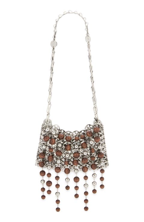 1969 Chain Mail Wooden Bead Shoulder Bag