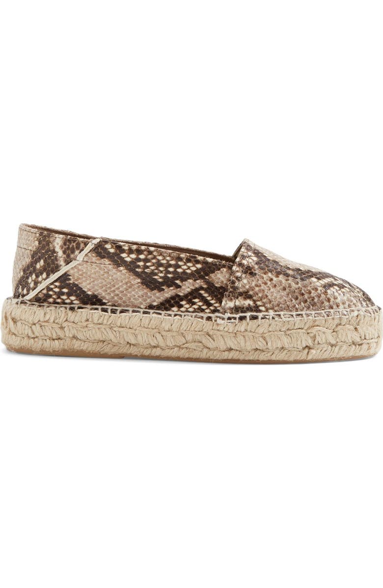 Diane von Furstenberg 'Tilly' Snake Embossed Espadrille Flat, Alternate, color,