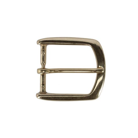 35mm Italian Solid Brass Rounded Edged Harness Belt Buckle