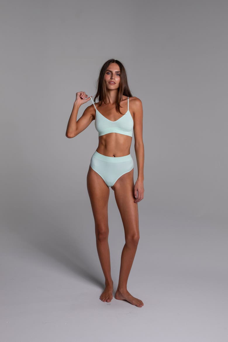 Low Show V Bralette, Alternate, color, Pistachio