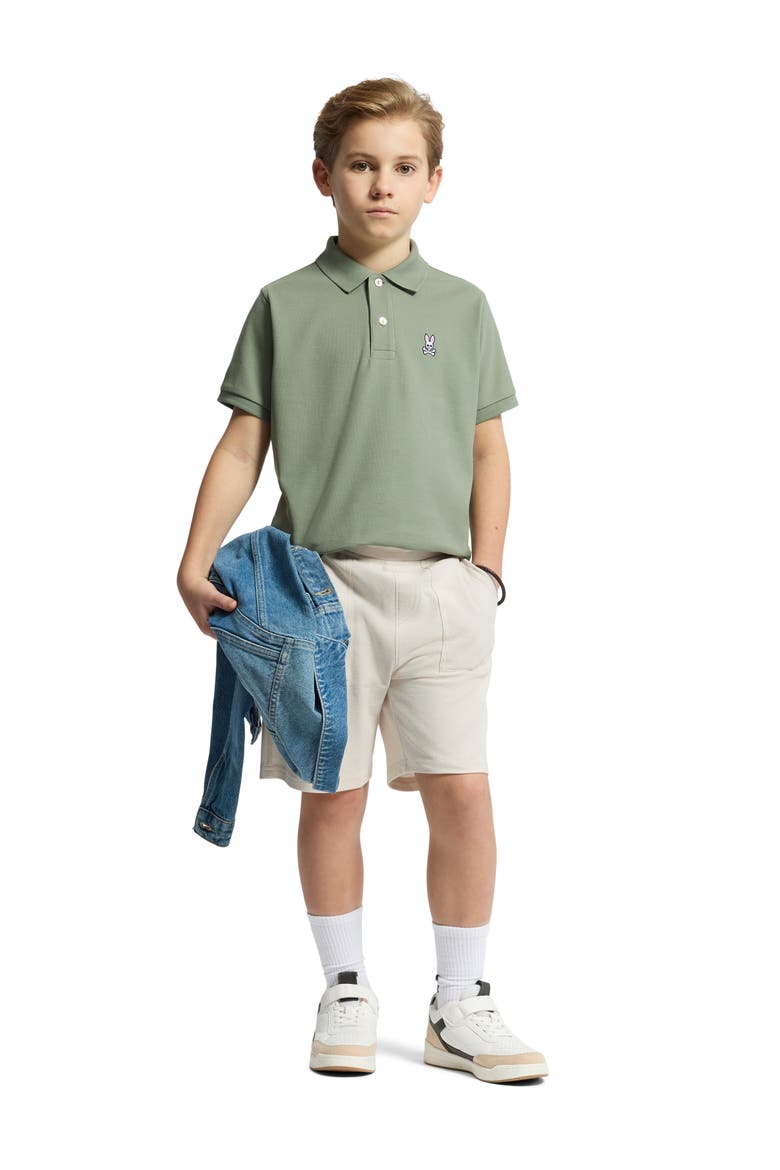 Kids' Cotton Piqué Polo, Alternate, color, SEA SPRAY