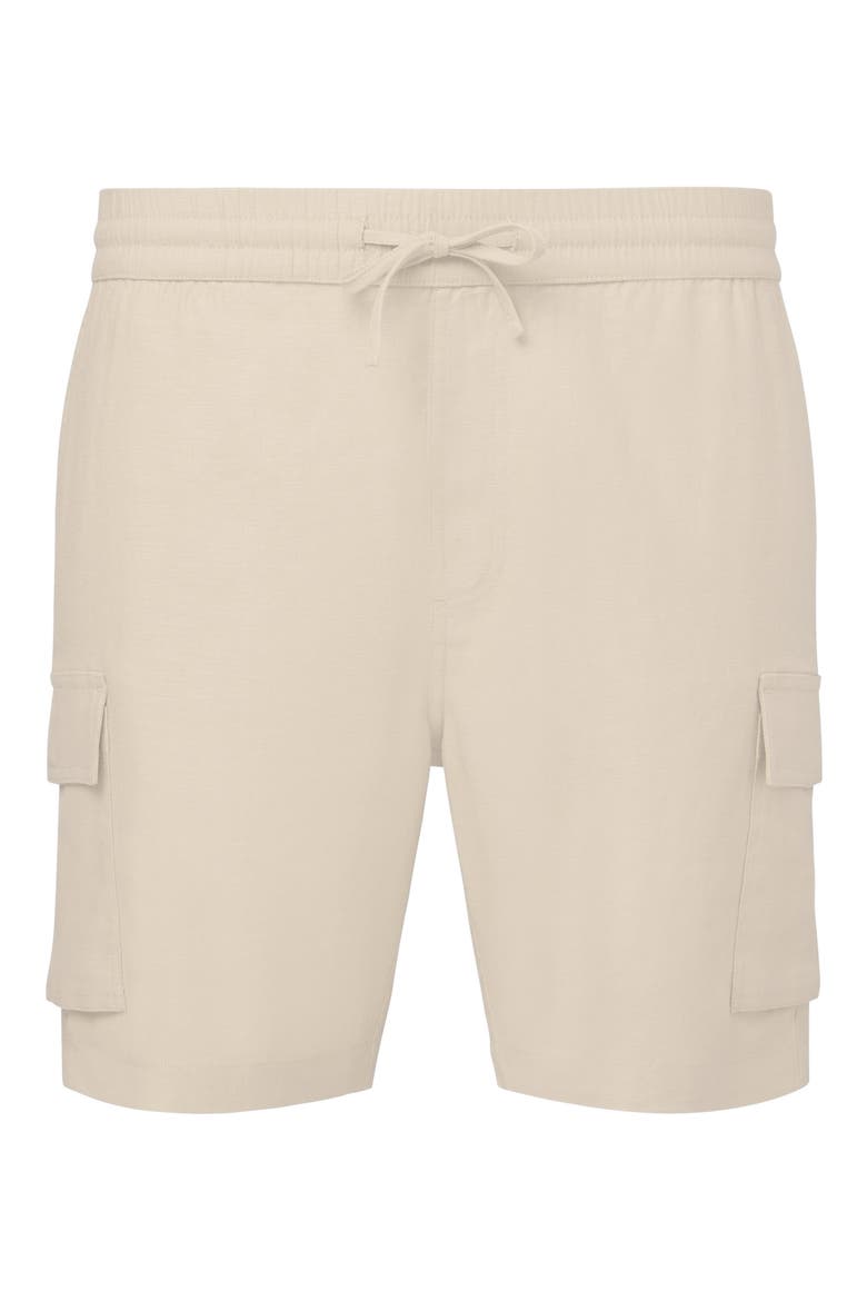 Stretch Linen Blend Cargo Shorts, Alternate, color, STONE