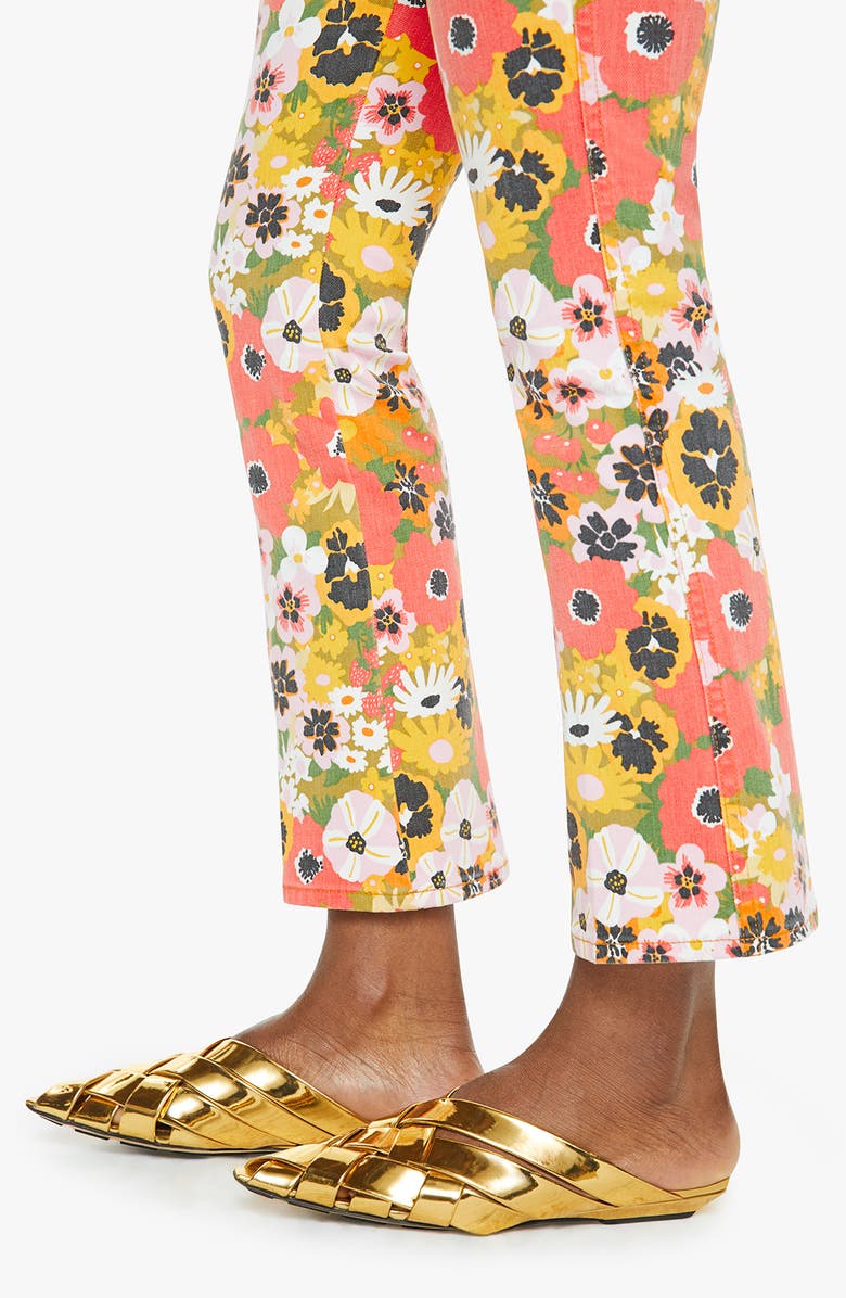 MOTHER Smokin Double Flood Crop Flare Jeans, Alternate, color, Flowers Al Fresco