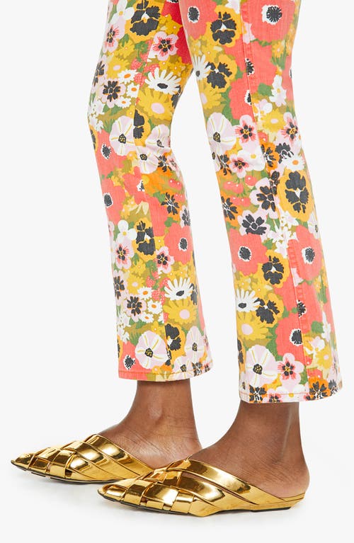 Mother Smokin Double Flood High Rise Ankle Jeans In Flowers Al Fresco