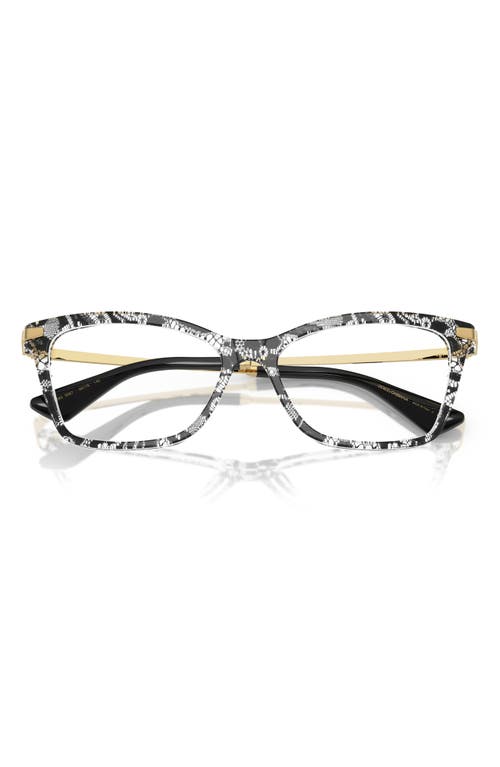 Dolce & Gabbana Dolce&gabbana 56mm Rectangular Optical Glasses In Black Lace
