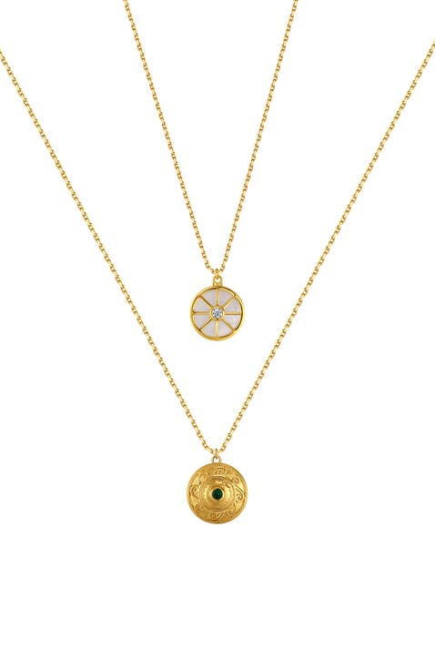 Compass Layered Necklace Set