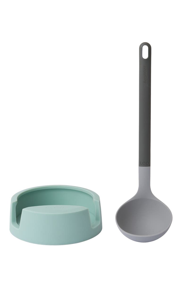 BergHOFF Leo Gray/Mint Ladle & Holder 2-Piece Set, Main, color,