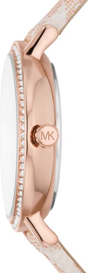 Michael Kors Addyson Leather Strap Watch, Bracelet & Stud Michael Kors Addyson Leather Strap Watch, Bracelet & Stud