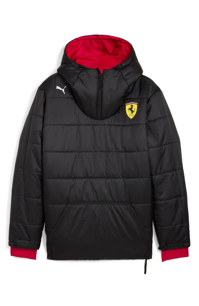 PUMA Scuderia Ferrari Team Motosport Reversible Hooded Popover Jacket, Alternate, color, Dark Cherry