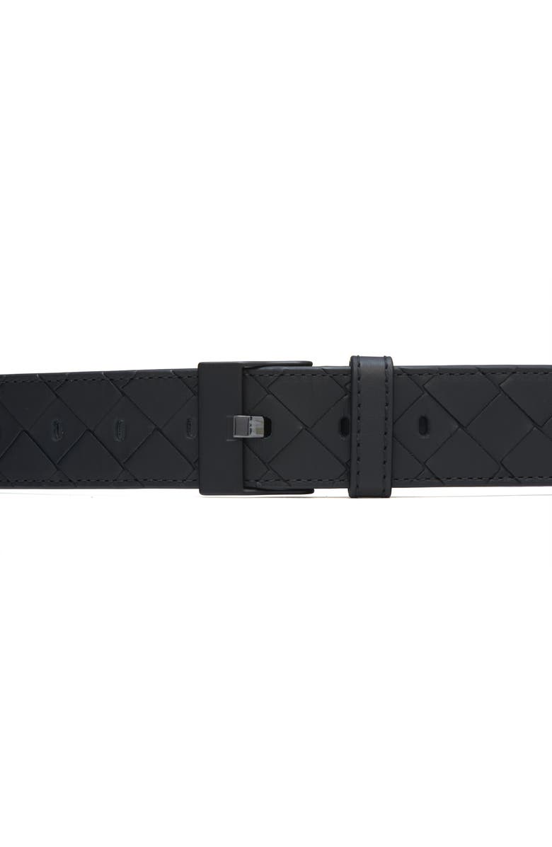 Bottega Veneta Intrecciato Calfskin Leather Belt, Alternate, color, 8984 Black-Nero Opaco