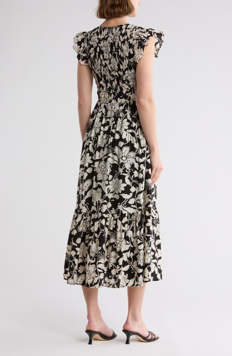 AUGUST SKY Floral Cap Sleeve Dress, Alternate, color, 
