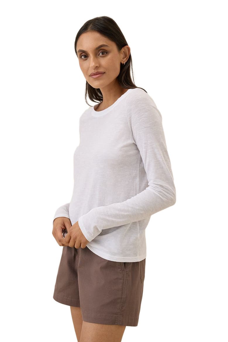 Organic Cotton Featherweight Slub Long Sleeve Tee, Main, color, White