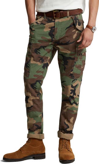 Mens polo shops camo pants