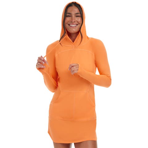 Women's Long Sleeve Sun and UV Protection Hoodie Dress Relaxed