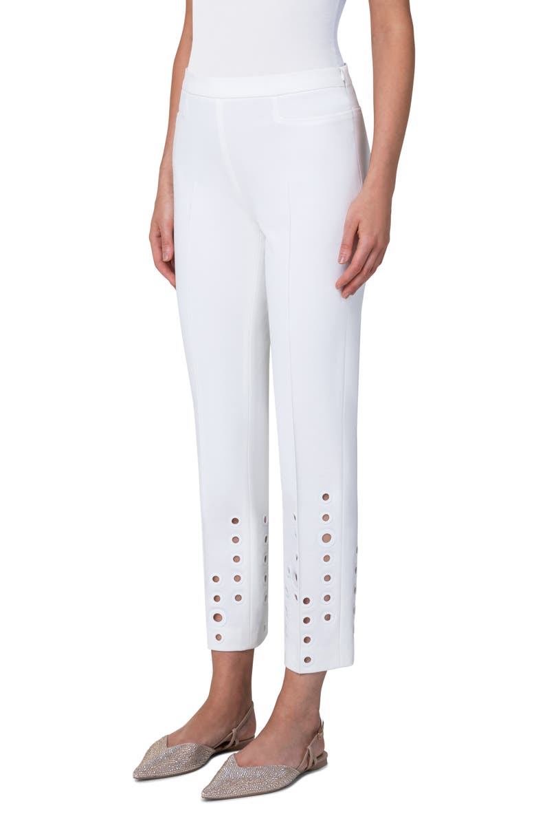 Akris punto Franca Eyelet Pants, Alternate, color, 