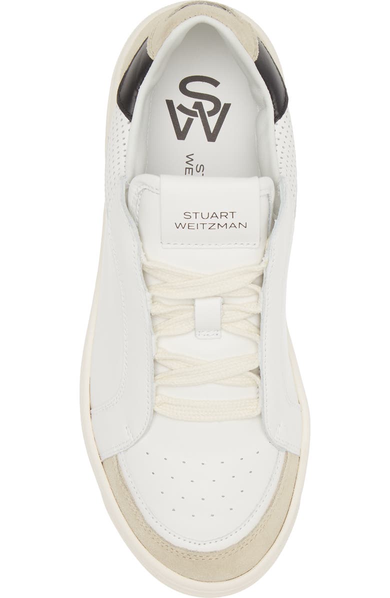 Stuart Weitzman Courtside Retro Sneaker, Alternate, color, Light Beige/White/Black
