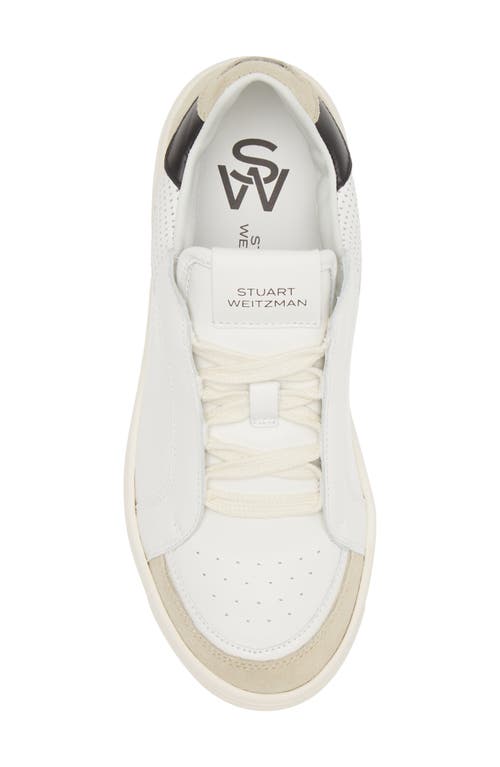 Stuart Weitzman Courtside Retro Sneaker In Light Beige/white/black