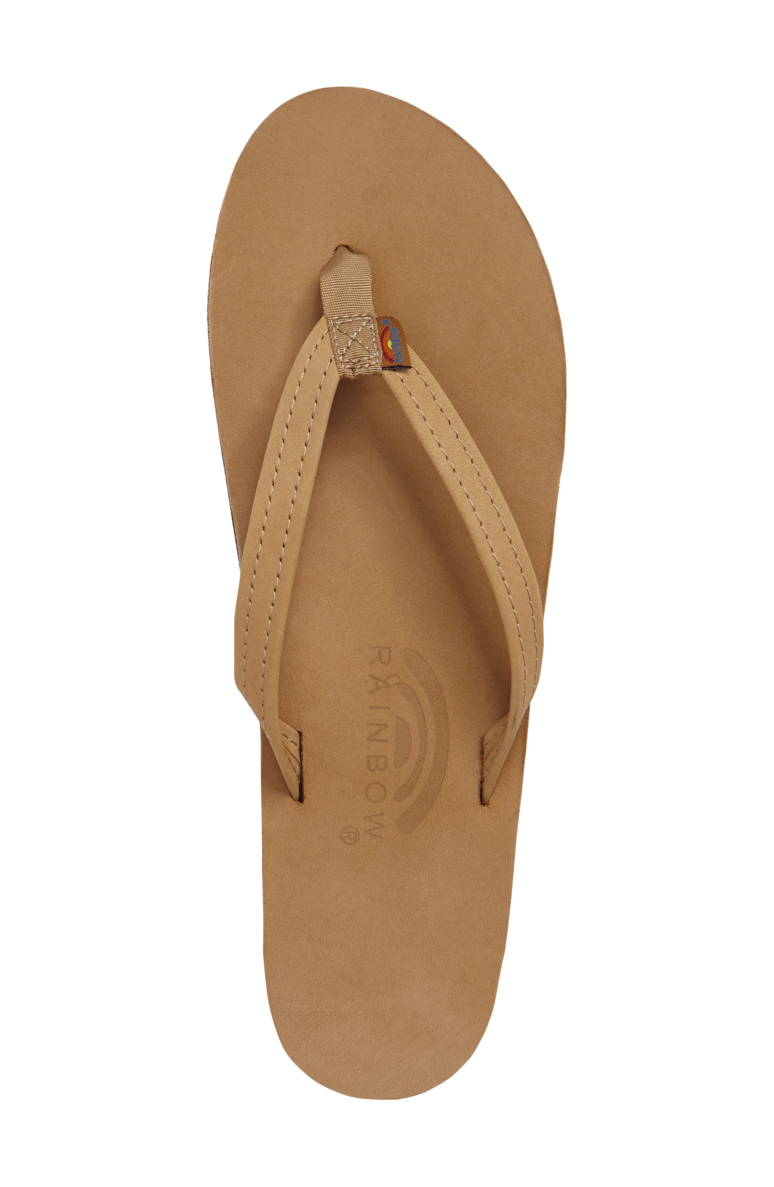Rainbow Narrow Strap Sandal, Alternate, color, SIERRA BROWN