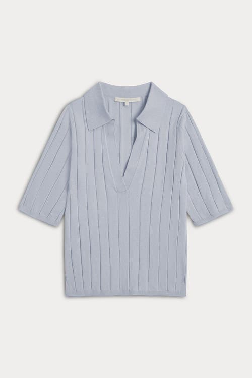 Naked Cashmere Blaire Ribbed Polo In Blue