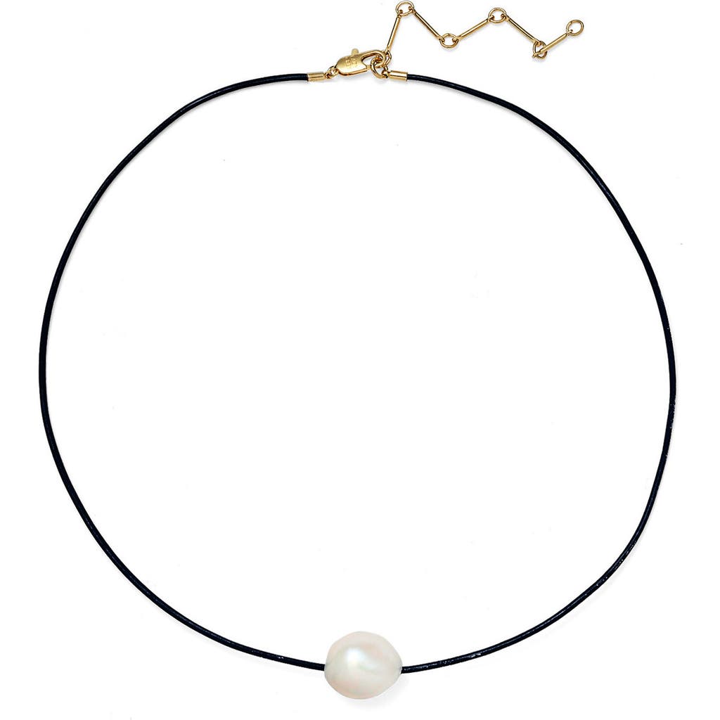Lady Grey Freshwater Pearl Leather Cord Necklace
