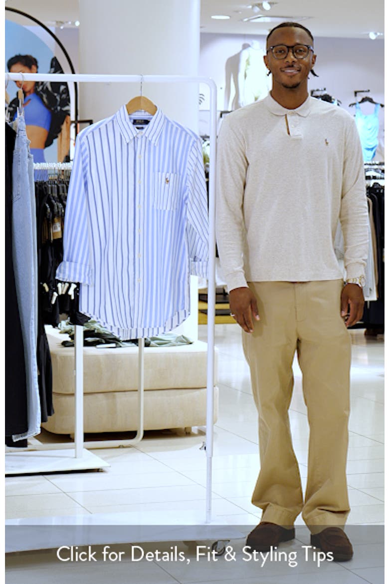 Classic Fit Stripe Cotton Blend Button-Down Shirt video