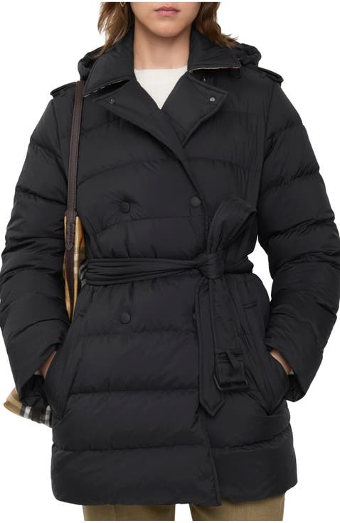 Short Nylon Hooded Puffer Coat