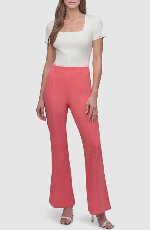 Dkny Wide Leg Scuba Pants In Coral Crus