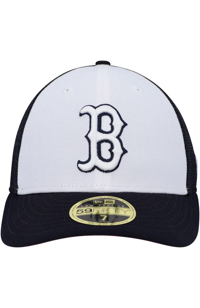 New Era Men's New Era White/Navy Boston Red Sox 2023 On-Field Batting Practice Low Profile 59FIFTY Fitted Hat, Alternate, color, White