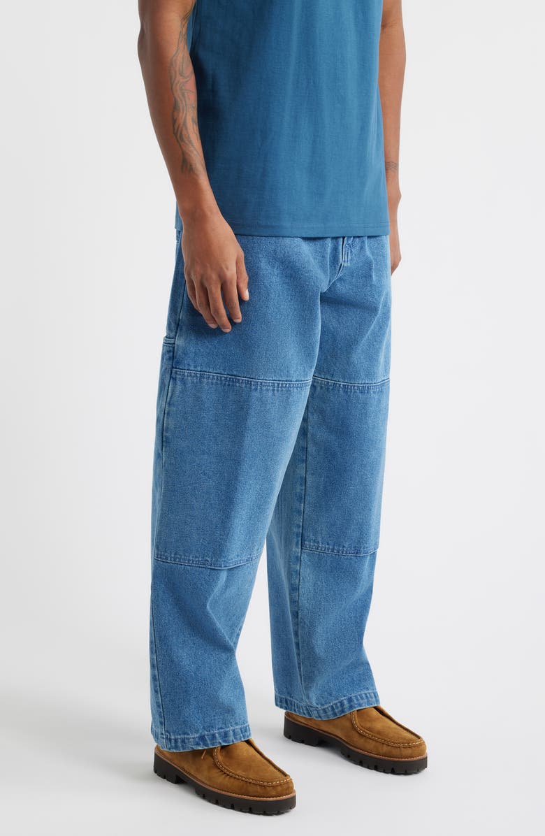 Obey Bigwig Double Knee Worker Jeans, Alternate, color, Light Indigo