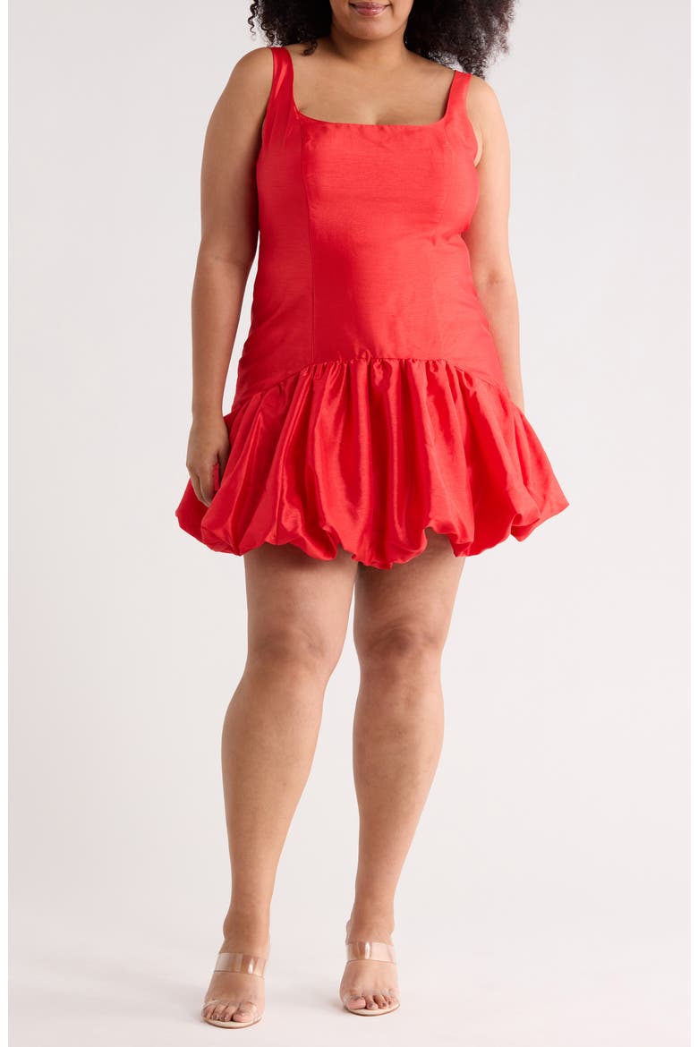 Sleeveless Drop Waist Bubble Hem Dress, Main, color, POPPY RED
