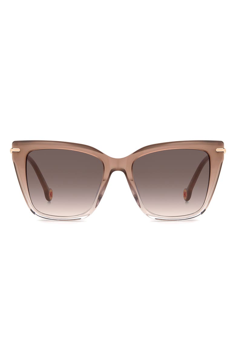 Carolina Herrera 54mm Gradient Cat Eye Sunglasses, Main, color, Beige/ Pink