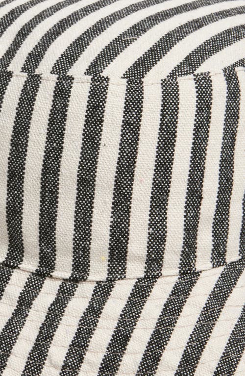 Treasure & Bond Frayed Edge Stripe Bucket Hat In Black Combo
