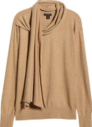 Halogen® Crewneck Scarf Sweater