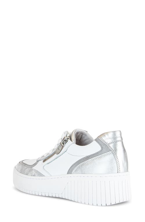Gabor Lace-up Platform Sneaker In White