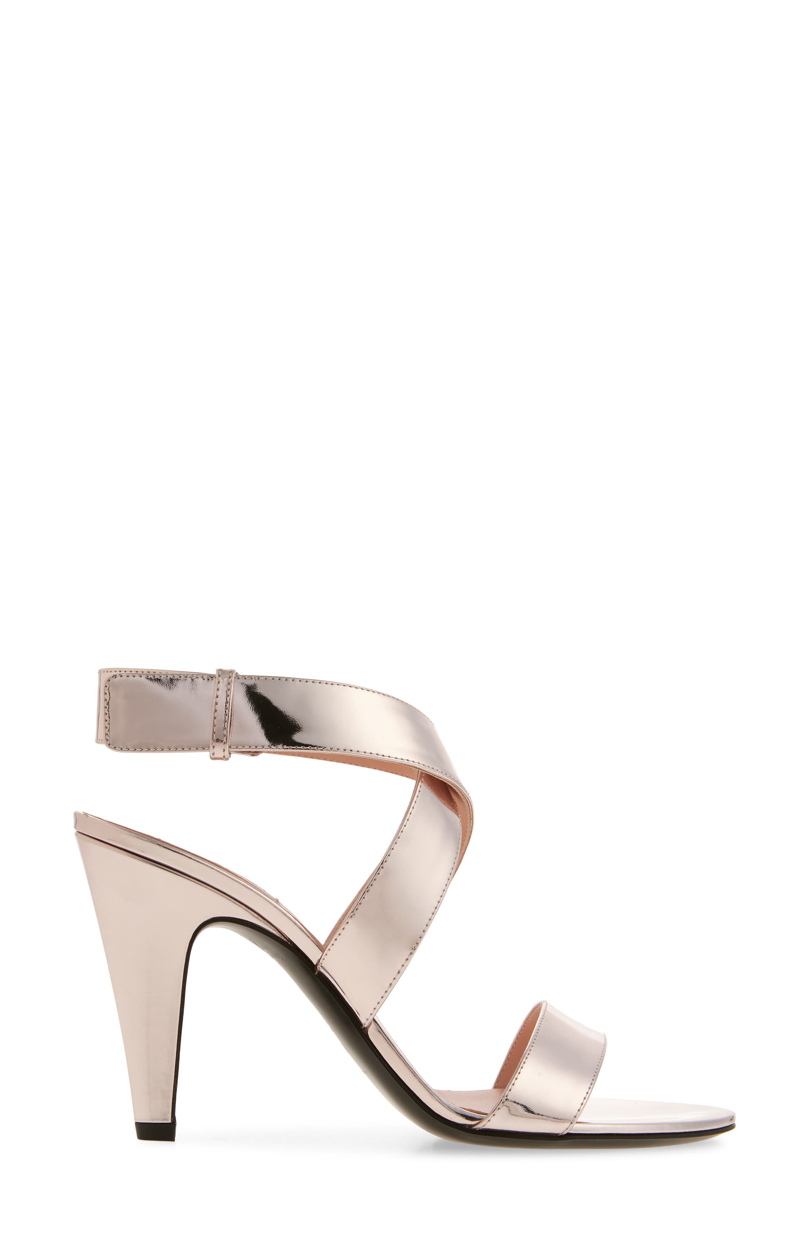 Alaïa Mirror Finish Cone Heel Sandal, Alternate, color, Blush/ Argent