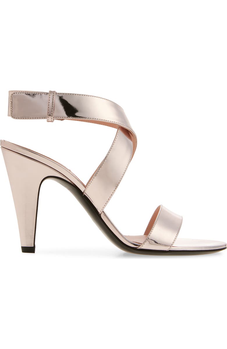 Alaïa Mirror Finish Cone Heel Sandal, Alternate, color, Blush/ Argent