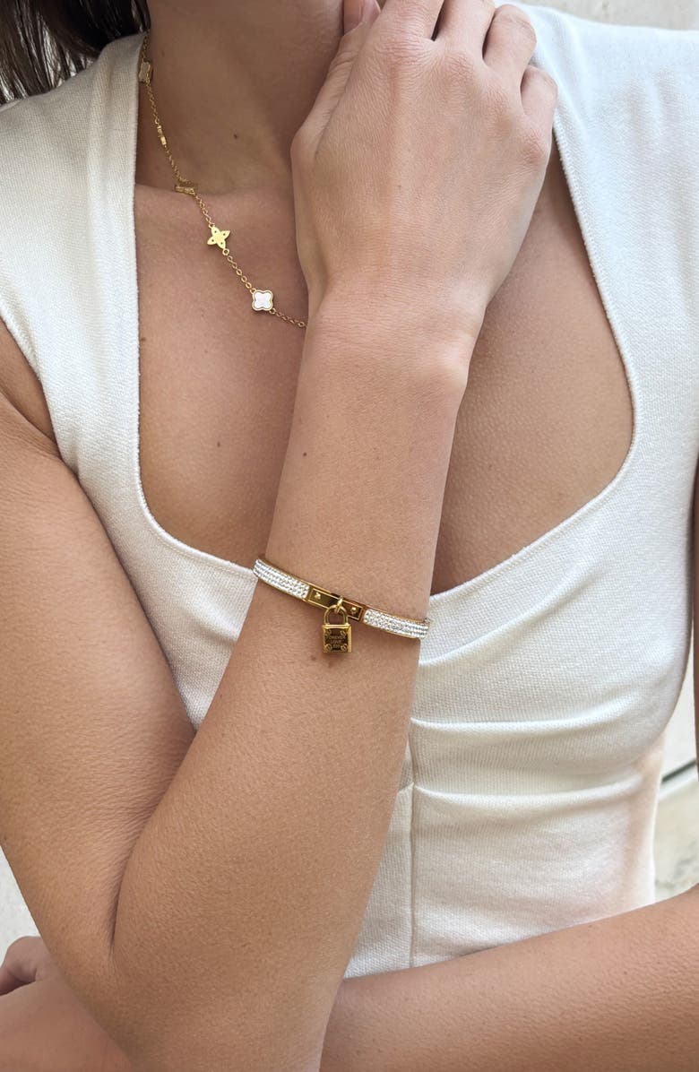 Adornia Padlock Bracelet, Alternate, color, Gold