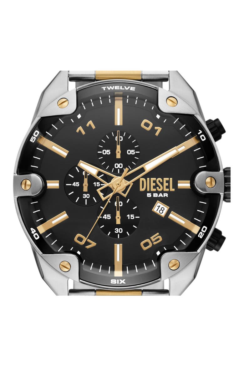 Spiked Two-Tone Bracelet Chronograph Watch, 49mm, Alternate, color, 2-TONE