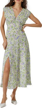 ASTR the Label Floral Pleated Bodice Midi Dress