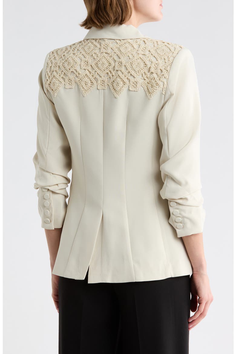 Open Knit Shoulder Blazer, Alternate, color, IVORY
