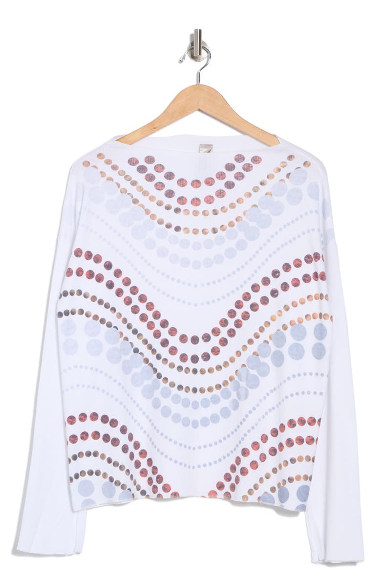 GO COUTURE Boat Neck Sweater, Alternate, color, Ivory Cranberry Pearls Print