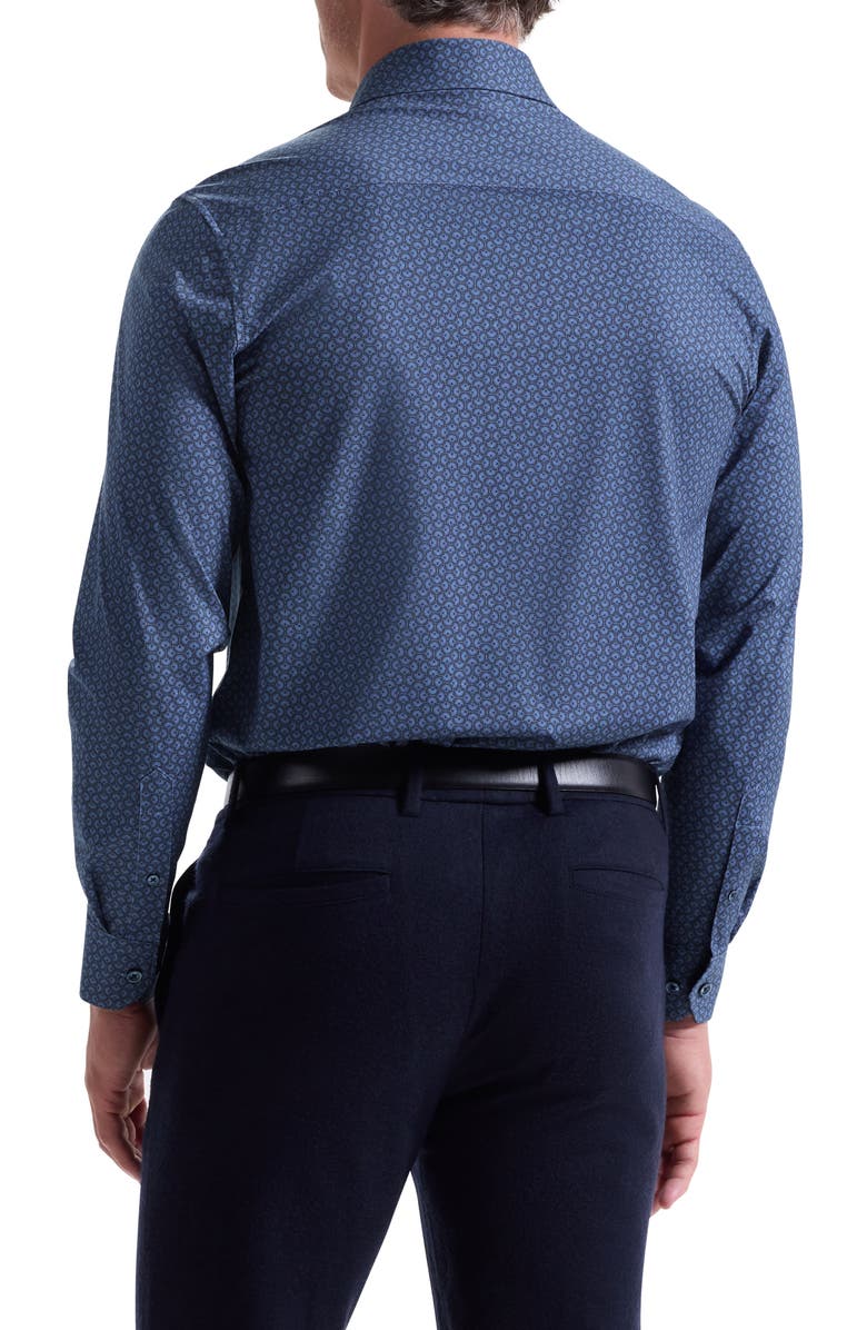 Bugatchi James OoohCotton<sup>®</sup> Floral Button-Up Shirt, Alternate, color, Night Blue