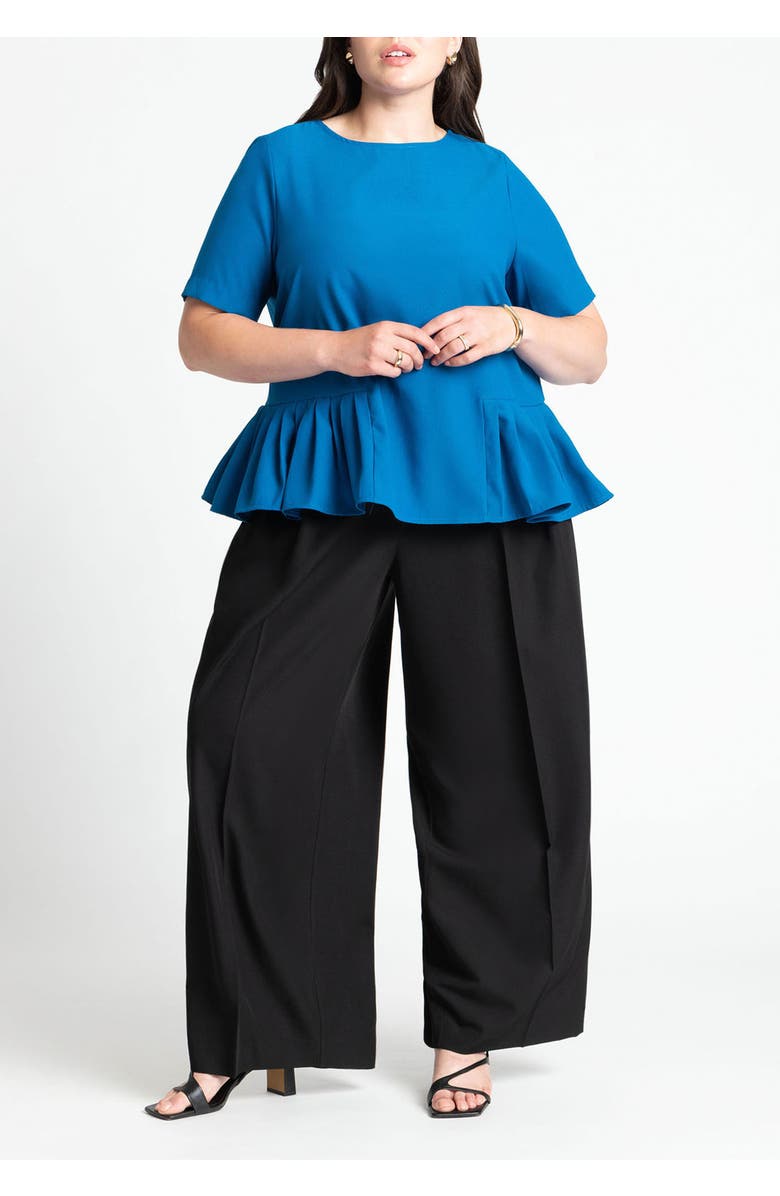 ELOQUII Pleated Hem Top, Alternate, color, Aurantium