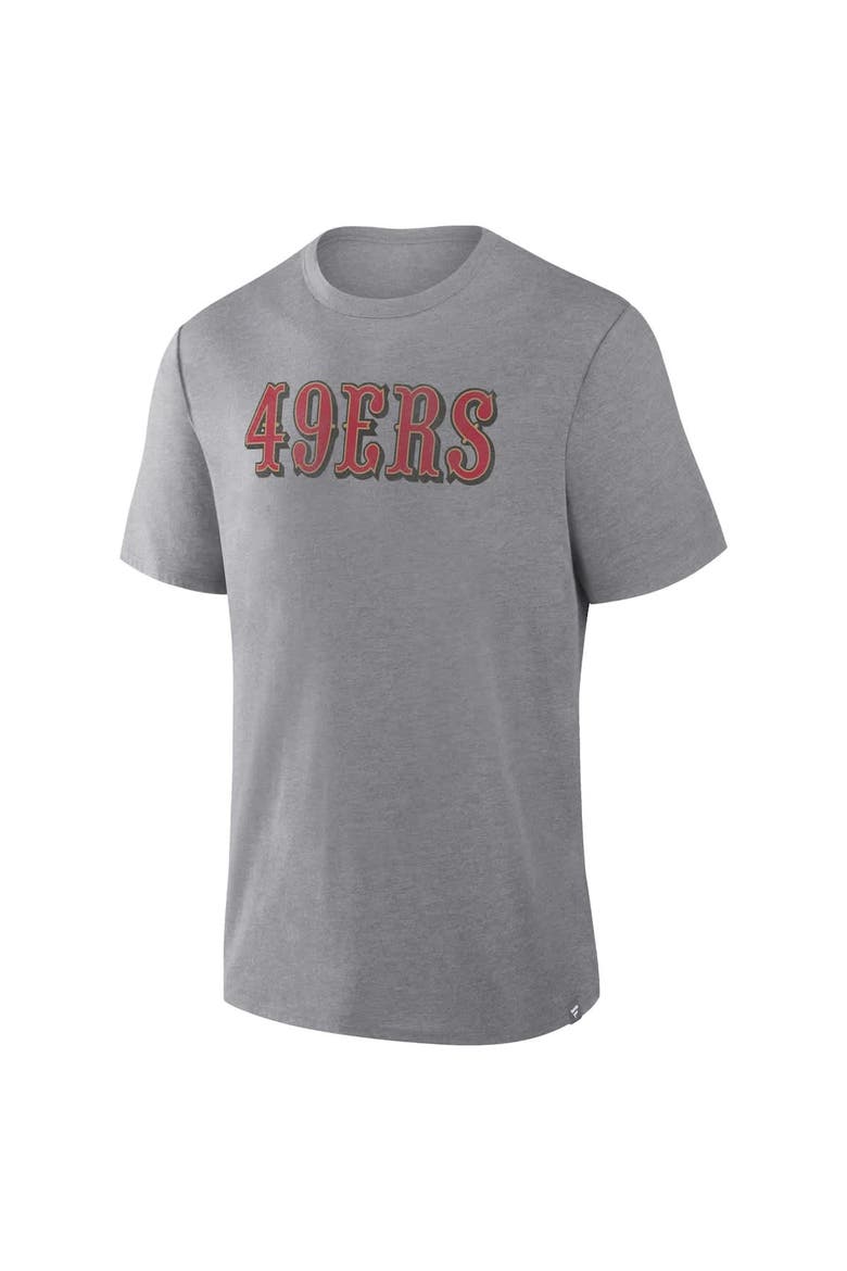 Men's Fanatics Heather Gray San Francisco 49ers Pass Rush Tri-Blend T-Shirt, Alternate, color, Heather Gray