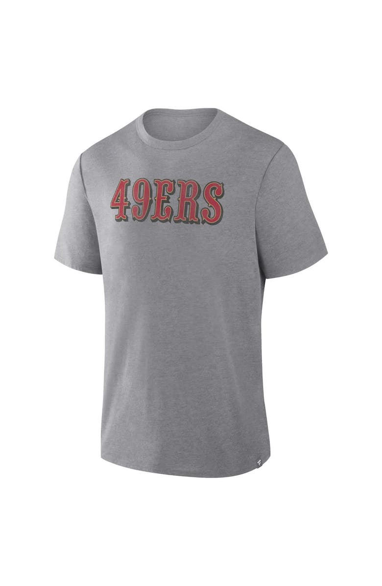 FANATICS Men's Fanatics Heather Gray San Francisco 49ers Pass Rush Tri-Blend T-Shirt, Alternate, color, Heather Gray