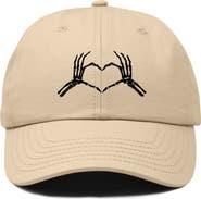 Dalix Skeleton Heart Embroidered Dad Hat